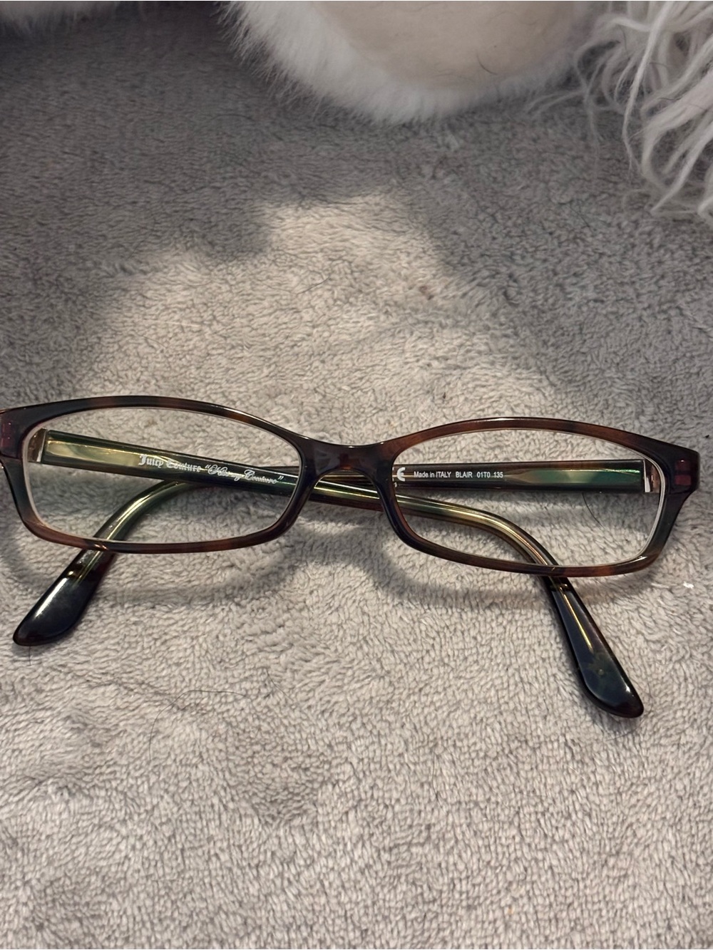Juicy Couture BLAIR Y2K Tortoise & Green Rectangle Eyeglass Frames